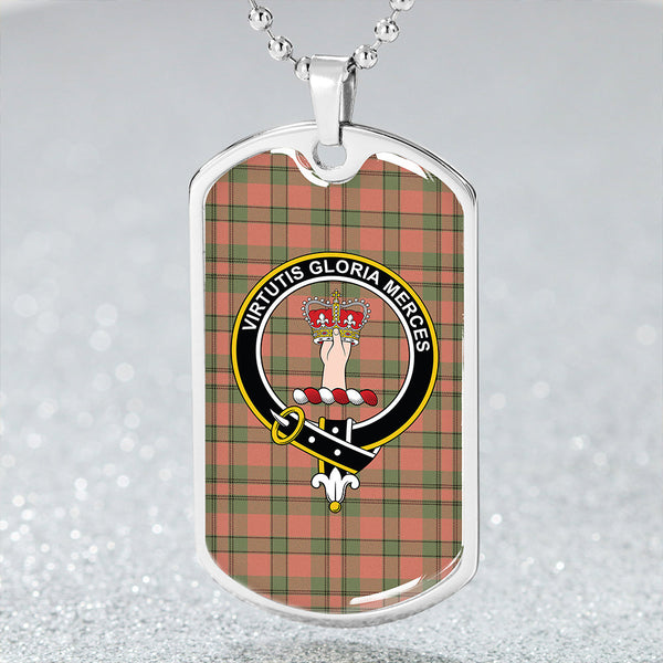 Donachie of Brockloch Hunting Weathered Clan Badge Classic Tartan Dog Tag Necklace