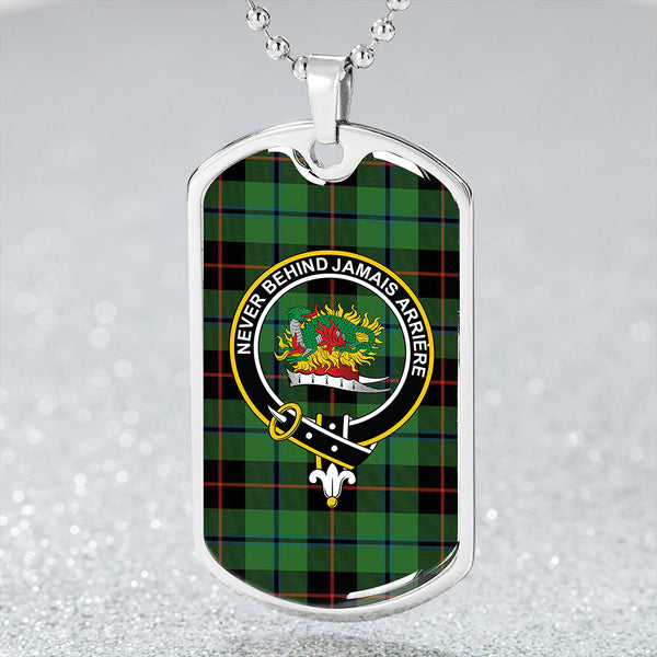 Douglas Black Ancient Clan Badge Classic Tartan Dog Tag Necklace