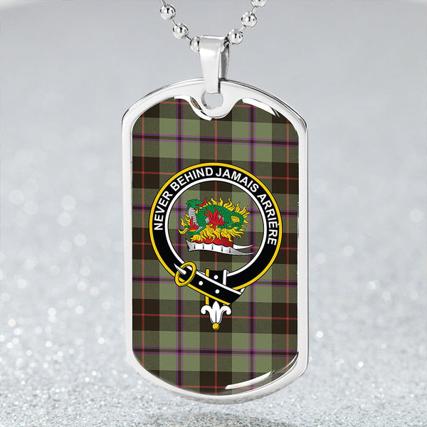 Douglas Black Weathered Clan Badge Classic Tartan Dog Tag Necklace