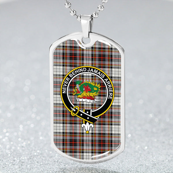 Douglas Dress Ancient Clan Badge Classic Tartan Dog Tag Necklace