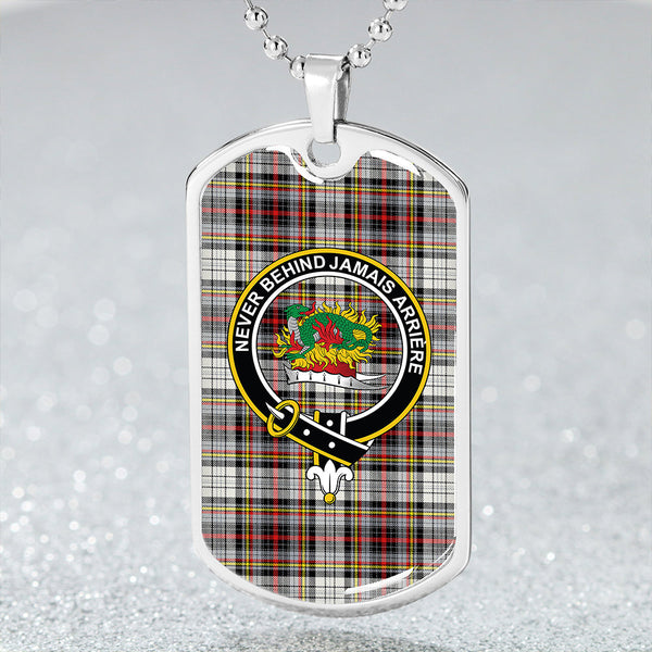 Douglas Dress Modern Clan Badge Classic Tartan Dog Tag Necklace