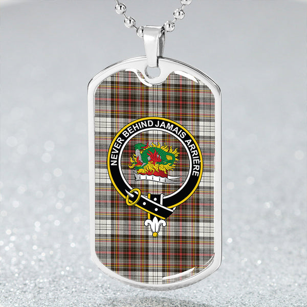 Douglas Dress Weathered Clan Badge Classic Tartan Dog Tag Necklace
