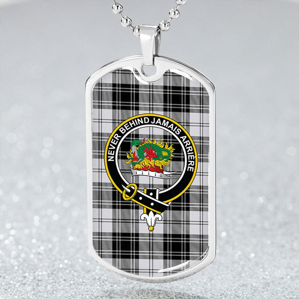 Douglas Grey Ancient Clan Badge Classic Tartan Dog Tag Necklace