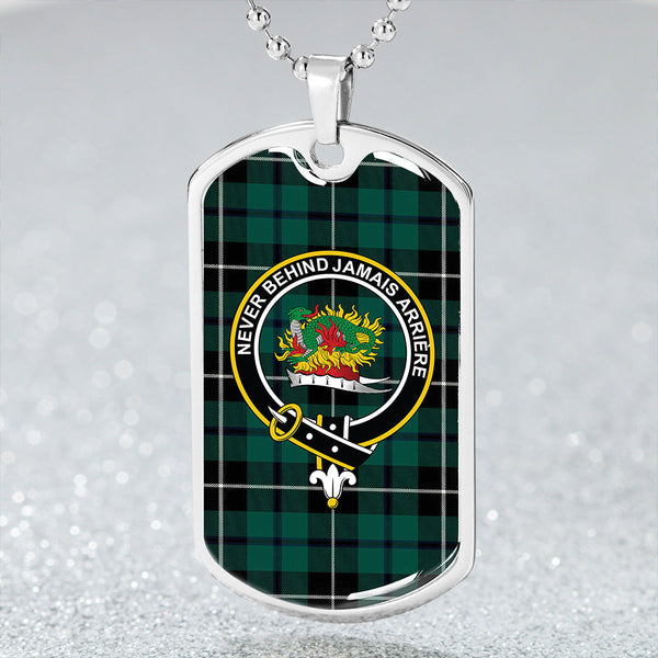 Douglas Modern Clan Badge Classic Tartan Dog Tag Necklace