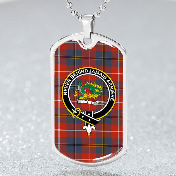Douglas Red Ancient Clan Badge Classic Tartan Dog Tag Necklace