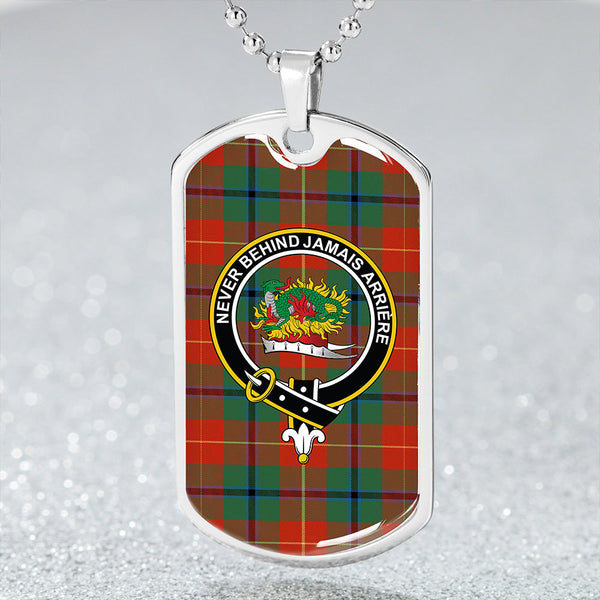 Douglas of Roxburgh Ancient Clan Badge Classic Tartan Dog Tag Necklace