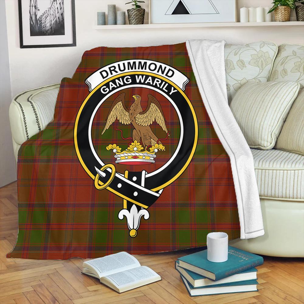 Drummond Clan Tartan Crest Premium Blanket