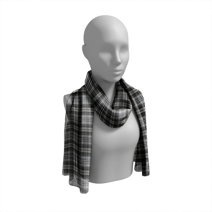 Drummond (Clans Originaux) Grey Modern Tartan Classic Silk Habotai Long Scarf