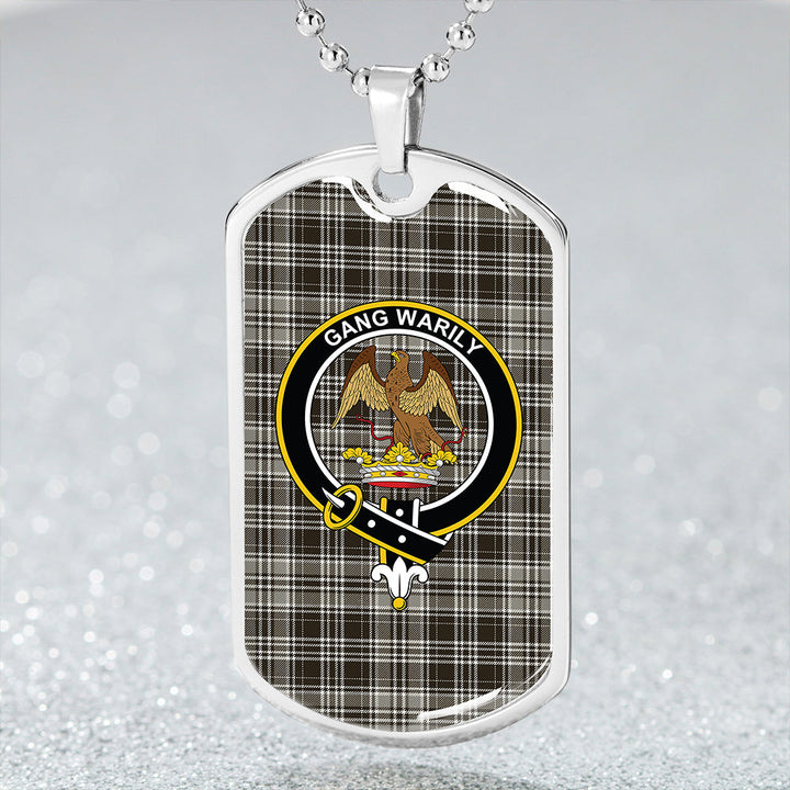 Drummond (Clans Originaux) Grey Weathered Clan Badge Classic Tartan Dog Tag Necklace