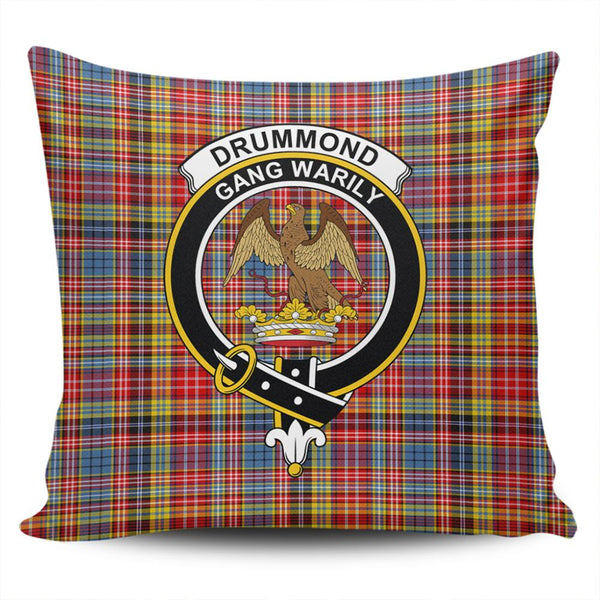 Drummond of Strathallan Tartan Classic Crest Pillow Cover
