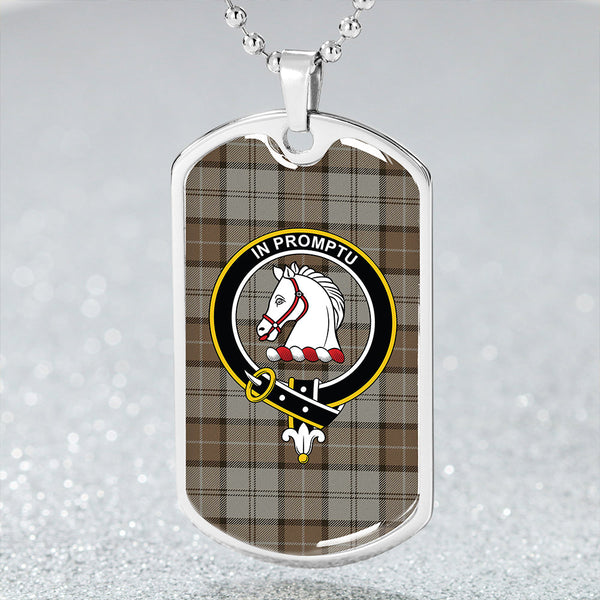 Dunbar Hunting Weathered Clan Badge Classic Tartan Dog Tag Necklace
