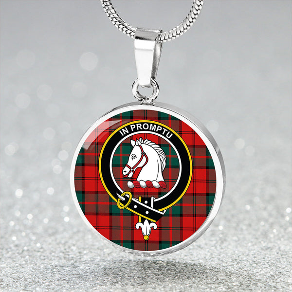 Dunbar Modern Clan Badge Tartan Classic Circle Necklace