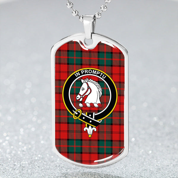 Dunbar Modern Clan Badge Classic Tartan Dog Tag Necklace