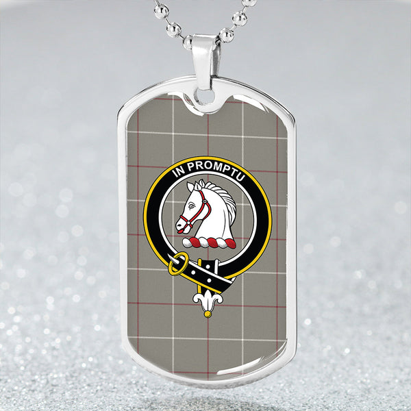 Dunbar of Pitgaveny Clan Badge Classic Tartan Dog Tag Necklace