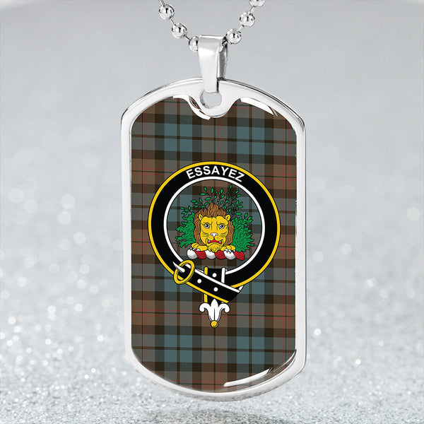 Dundas Weathered Clan Badge Classic Tartan Dog Tag Necklace
