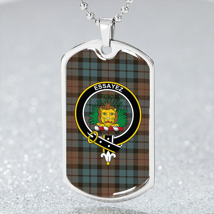 Dundas Weathered Clan Badge Classic Tartan Dog Tag Necklace