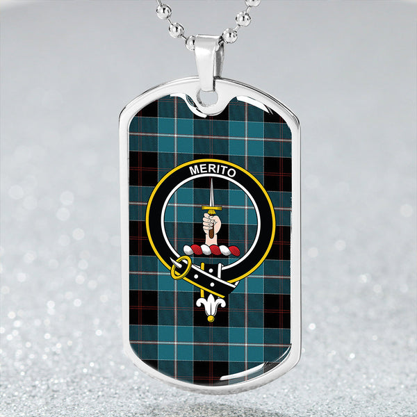 Dunlop Ancient Clan Badge Classic Tartan Dog Tag Necklace