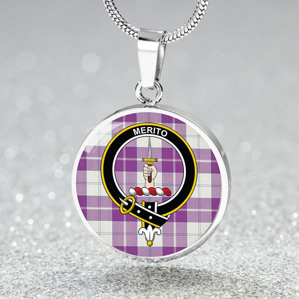 Dunlop Dress Ancient Clan Badge Tartan Classic Circle Necklace