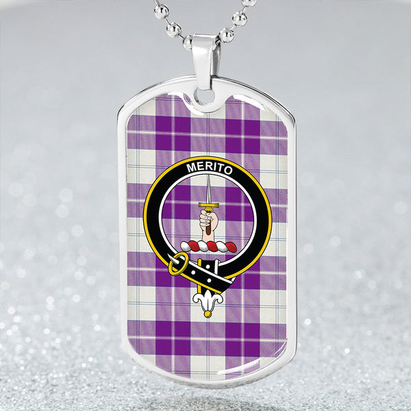 Dunlop Dress Modern Clan Badge Classic Tartan Dog Tag Necklace