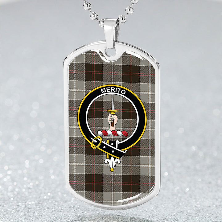 Dunlop Hunting Weathered Clan Badge Classic Tartan Dog Tag Necklace
