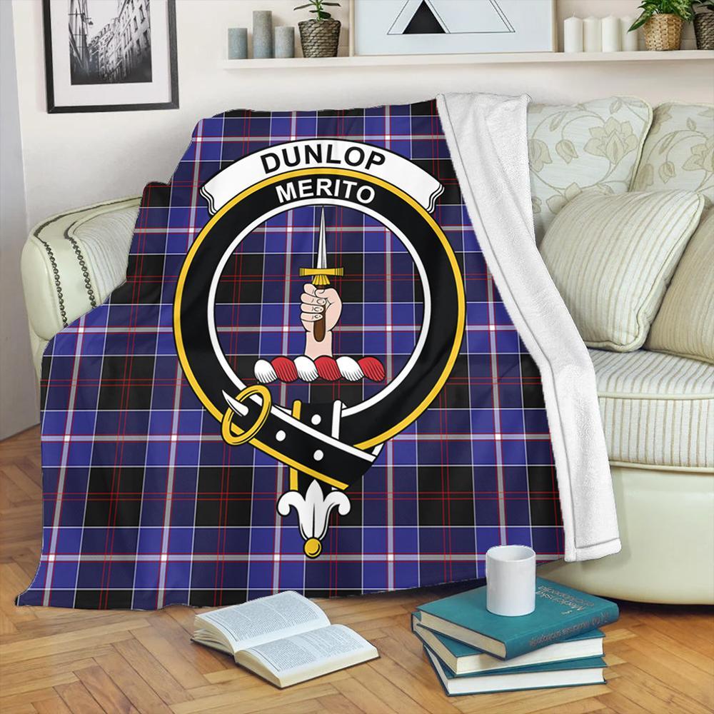 Dunlop Modern Tartan Crest Premium Blanket