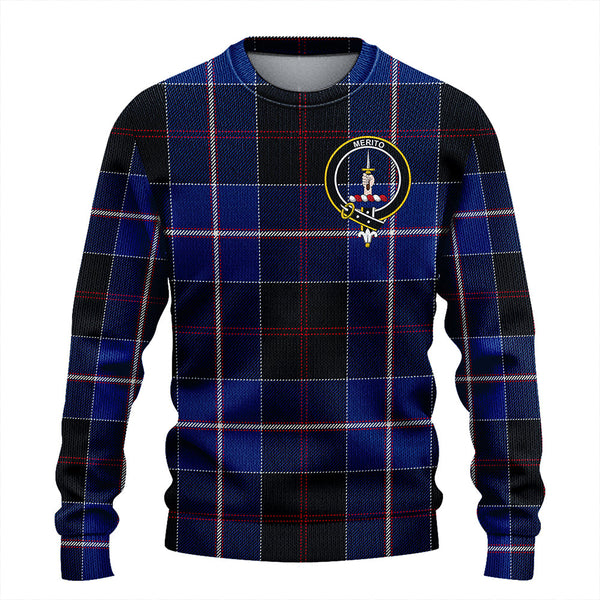 Dunlop Modern Clan Badge Tartan Knitted Sweater