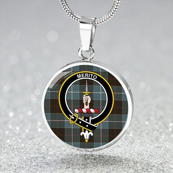 Dunlop Weathered Clan Badge Tartan Classic Circle Necklace