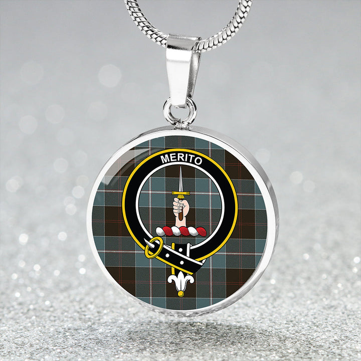 Dunlop Weathered Clan Badge Tartan Classic Circle Necklace