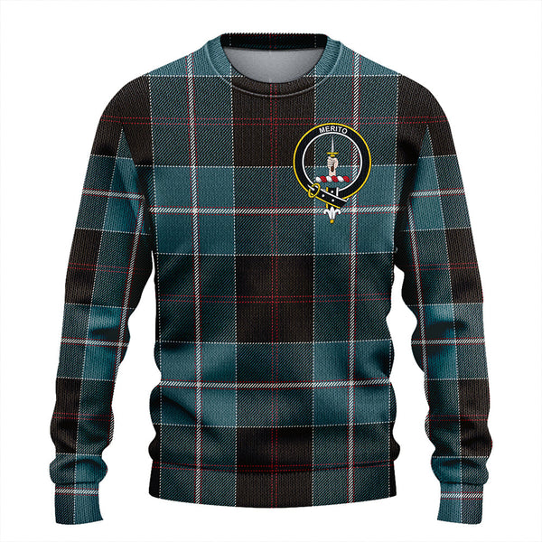 Dunlop Weathered Clan Badge Tartan Knitted Sweater