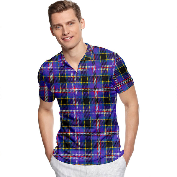 Dunlop #2 Modern Tartan Classic Lapel Zip Short Sleeve Polo