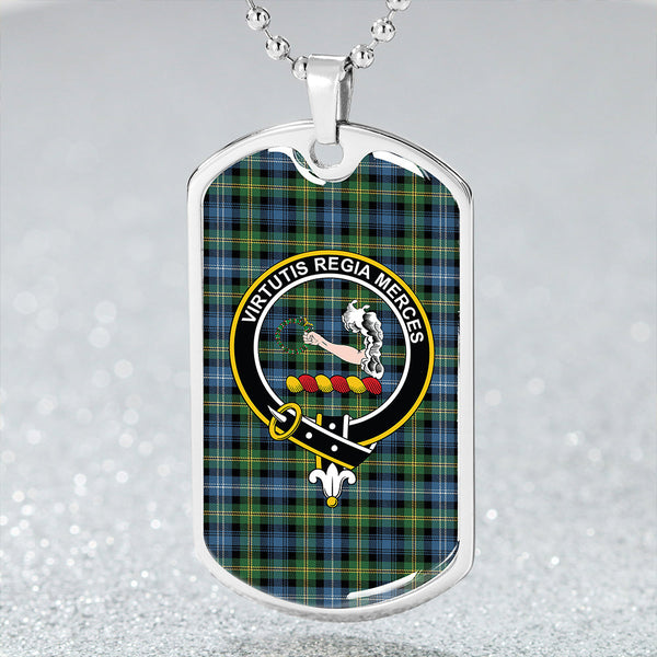 Dyce Ancient Clan Badge Classic Tartan Dog Tag Necklace
