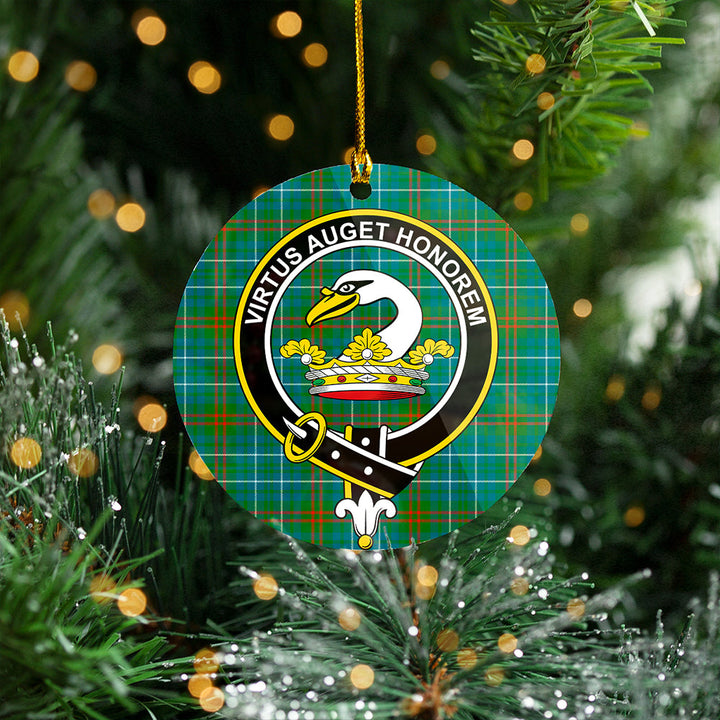 Edmonstone Modern Clan Badge Tartan Plastic Christmas Ornaments