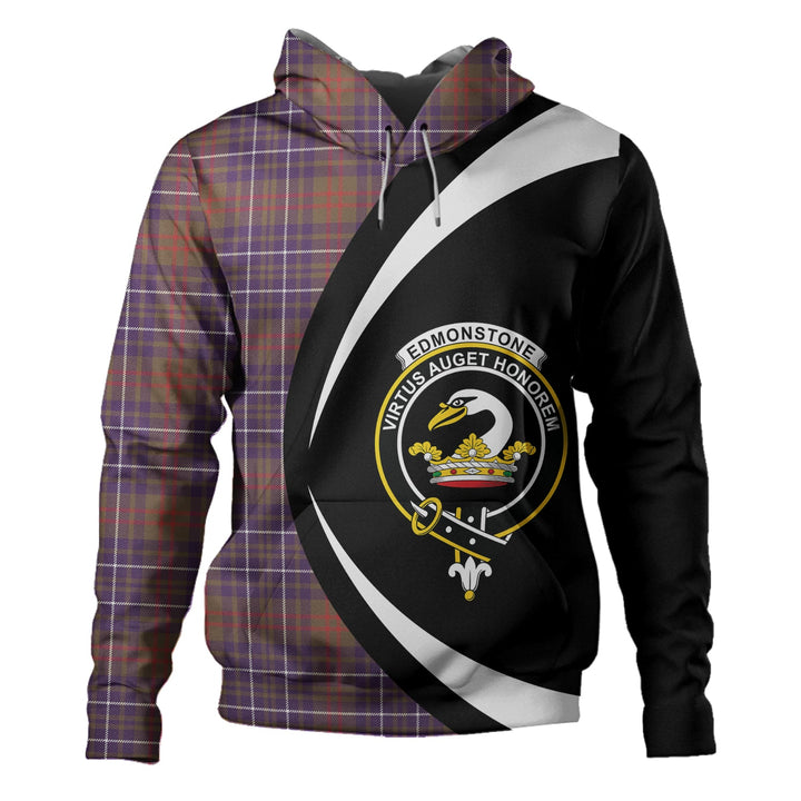 Edmonstone Weathered Clan Badge Tartan Hoodie Circle Style
