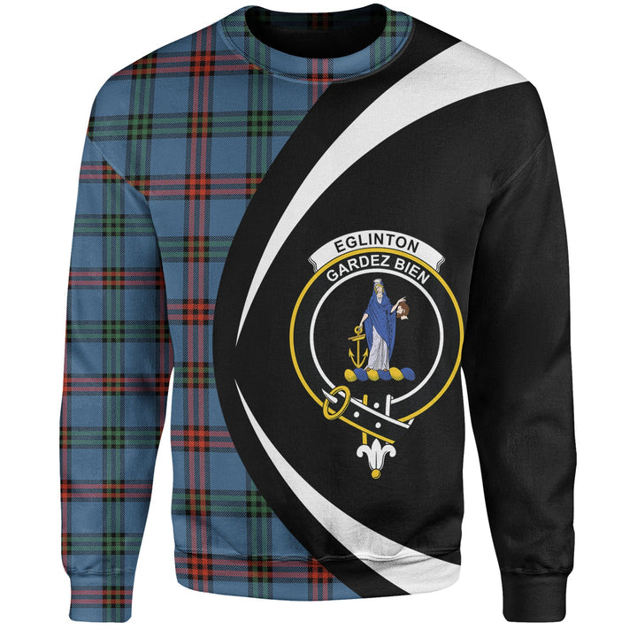 Eglinton District (Montgomery of Ayrshire) Ancient Clan Badge Tartan Sweatshirt Circle Style Personalized