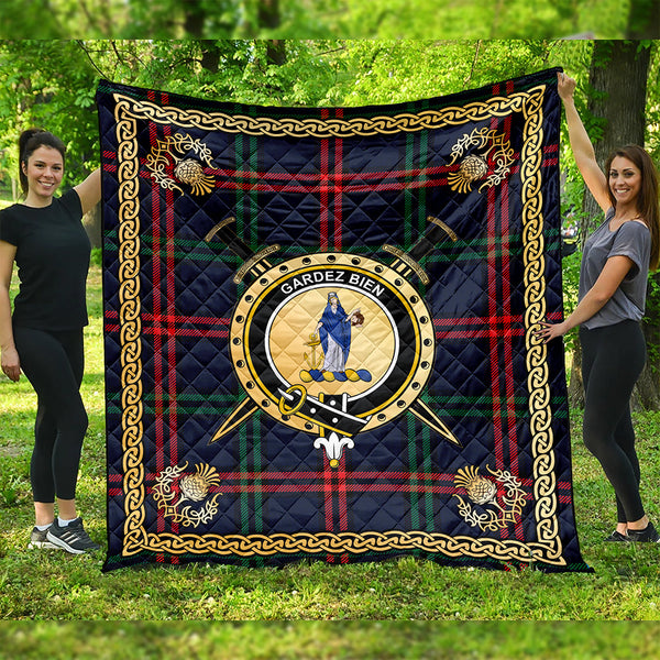 Eglinton District (Montgomery of Ayrshire) Modern Clan Badge Tartan Premium Quilt Celtic Shield