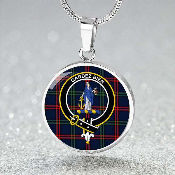 Eglinton District (Montgomery of Ayrshire) Modern Clan Badge Tartan Classic Circle Necklace
