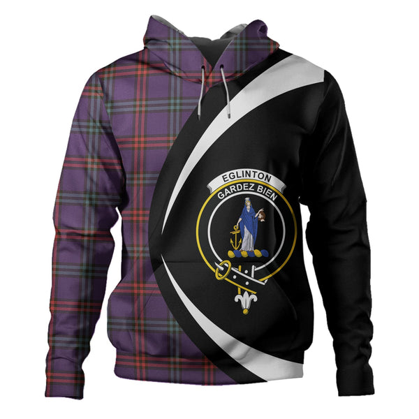 Eglinton District (Montgomery of Ayrshire) Weathered Clan Badge Tartan Hoodie Circle Style