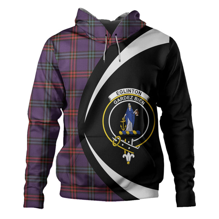 Eglinton District (Montgomery of Ayrshire) Weathered Clan Badge Tartan Hoodie Circle Style