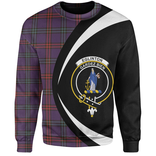 Eglinton District (Montgomery of Ayrshire) Weathered Clan Badge Tartan Sweatshirt Circle Style Personalized