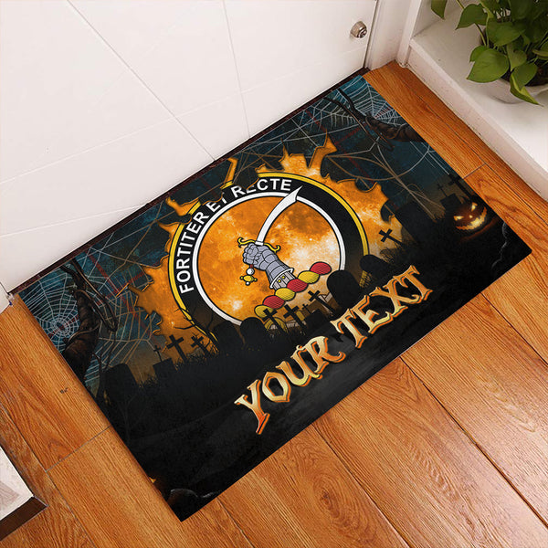 Elliot (Ellot) Ancient Clan Badge Tartan Personalize Doormat Happy Halloween Style