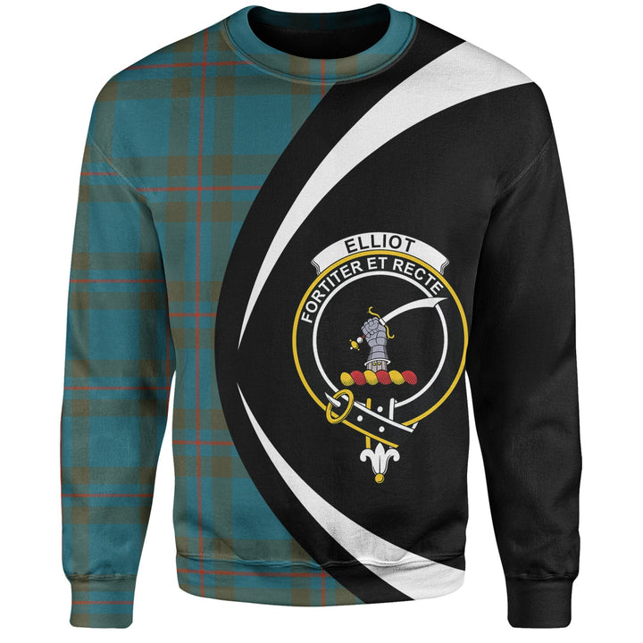 Elliot (Ellot) Ancient Clan Badge Tartan Sweatshirt Circle Style Personalized