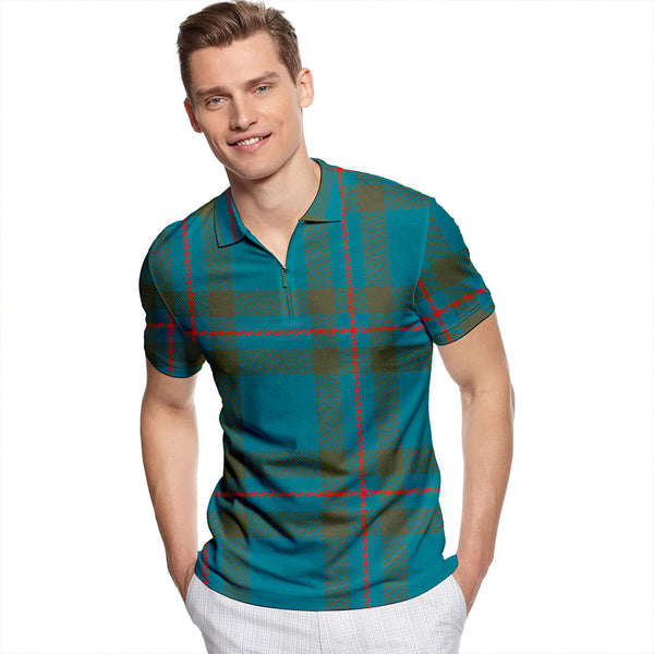 Elliot (Ellot) Ancient Tartan Classic Lapel Zip Short Sleeve Polo