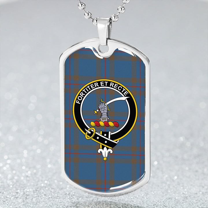 Elliot (Ellot) (Clans Originaux) Ancient Clan Badge Classic Tartan Dog Tag Necklace