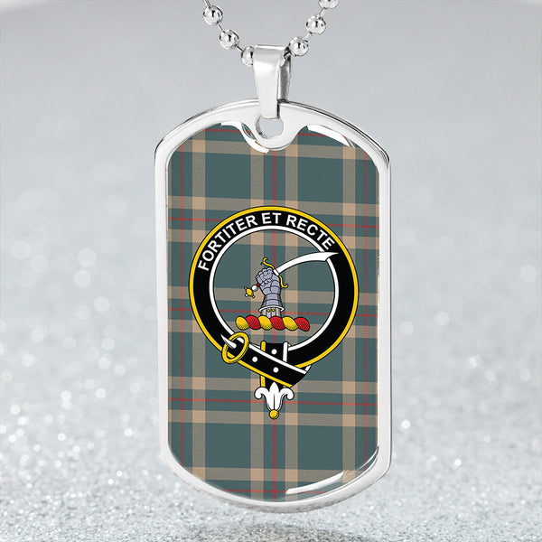 Elliot (Ellot) (Clans Originaux) Weathered Clan Badge Classic Tartan Dog Tag Necklace
