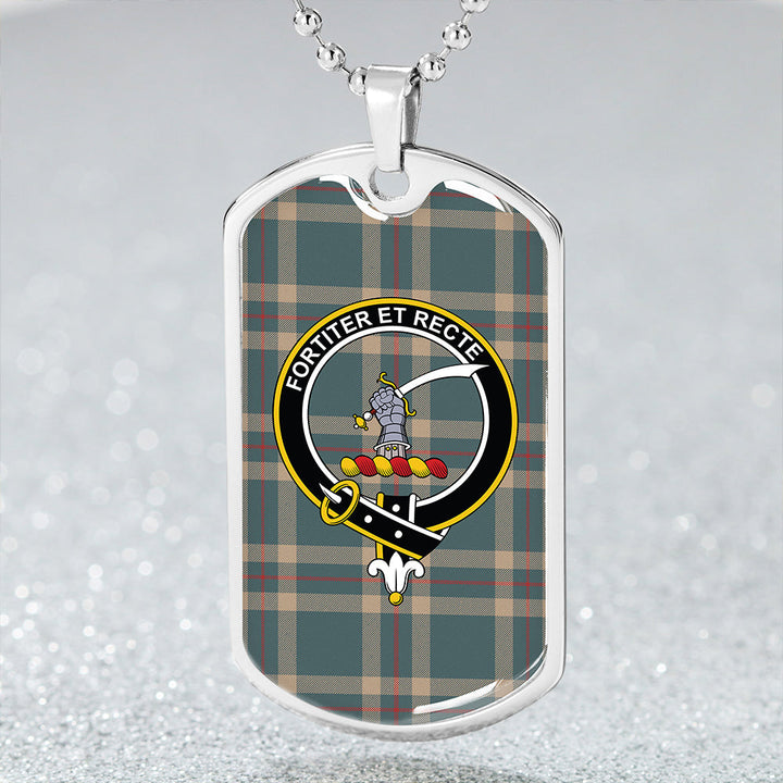 Elliot (Ellot) (Clans Originaux) Weathered Clan Badge Classic Tartan Dog Tag Necklace