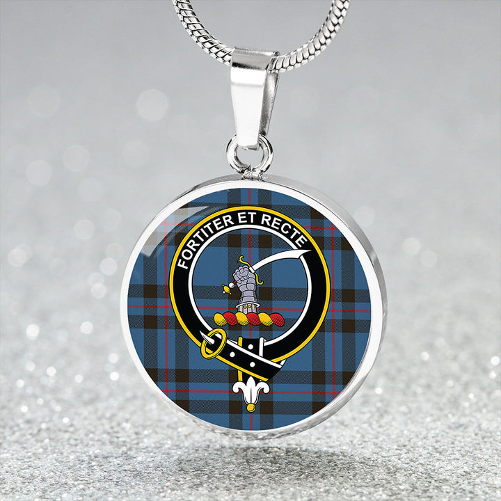 Elliot (Ellot) Modern Clan Badge Tartan Classic Circle Necklace