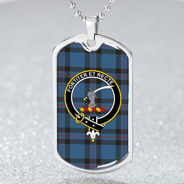 Elliot (Ellot) Modern Clan Badge Classic Tartan Dog Tag Necklace