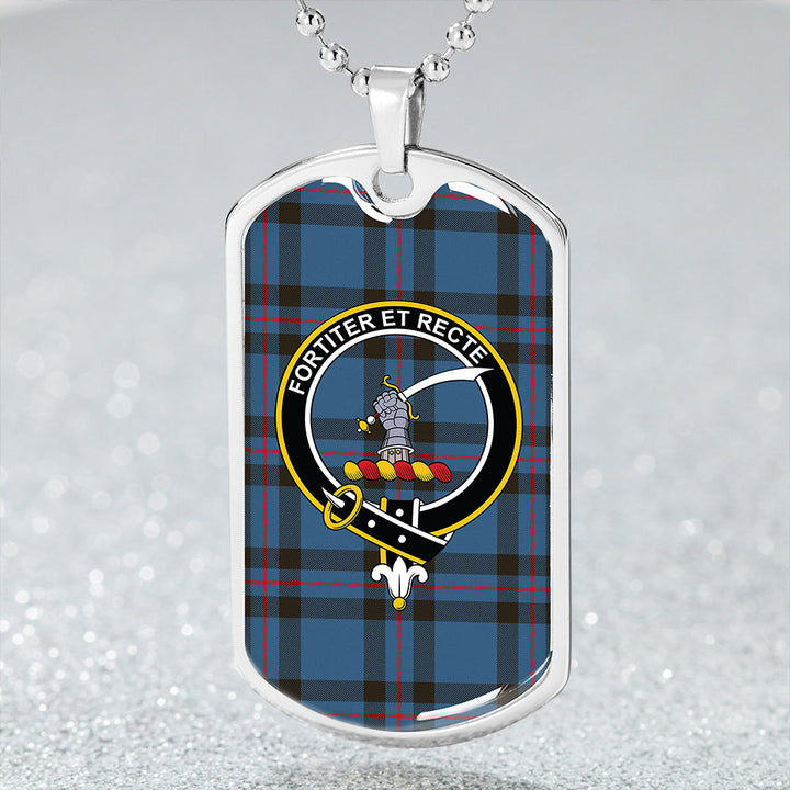 Elliot (Ellot) Modern Clan Badge Classic Tartan Dog Tag Necklace