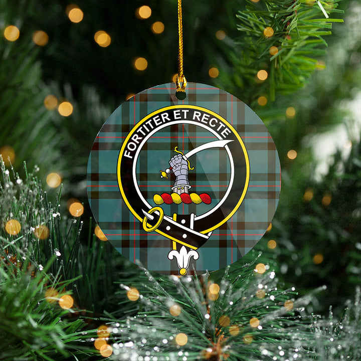 Elliot (Ellot) Weathered Clan Badge Tartan Plastic Christmas Ornaments