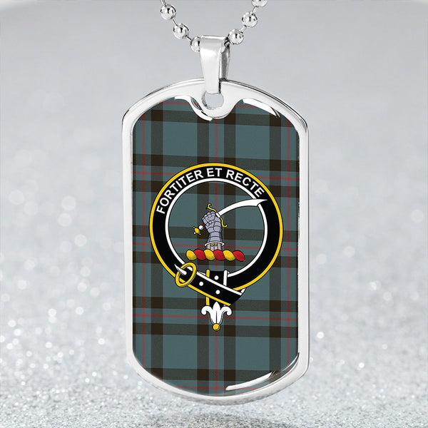 Elliot (Ellot) Weathered Clan Badge Classic Tartan Dog Tag Necklace